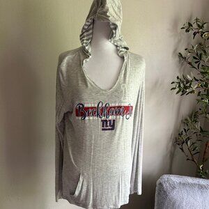 Majestic Women's Long Sleeve NY Giants Hoodie Shirt, Size Large